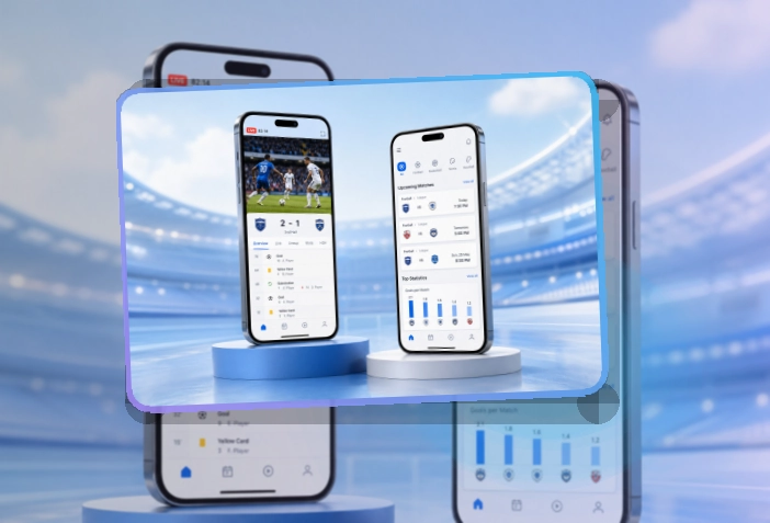 杂志式App介绍 · 直播比分App · 外出查赛更方便界面展示